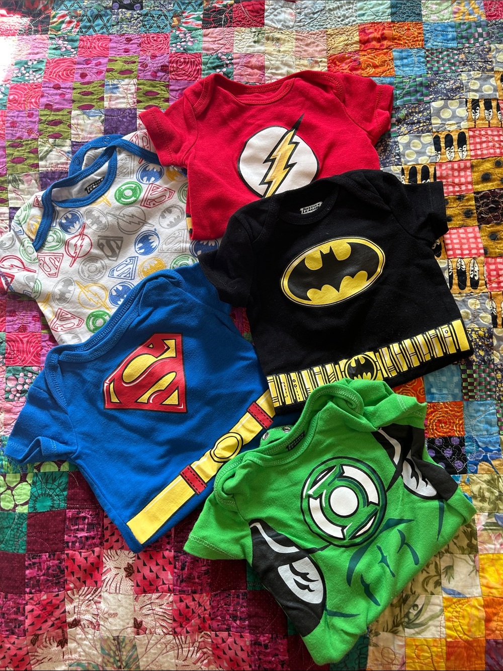 Justice League onesies set 3-6mos